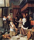 Jan Steen The Feast of St Nicholas painting